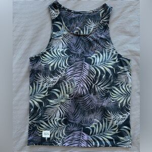 NATIVE YOUTH Black and Purple Leaf Print Tank Top